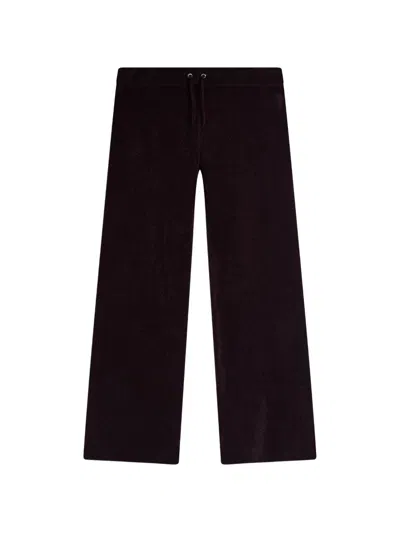 Juicy Couture Knit Embroidered-logo Straight-leg Trousers In Purple