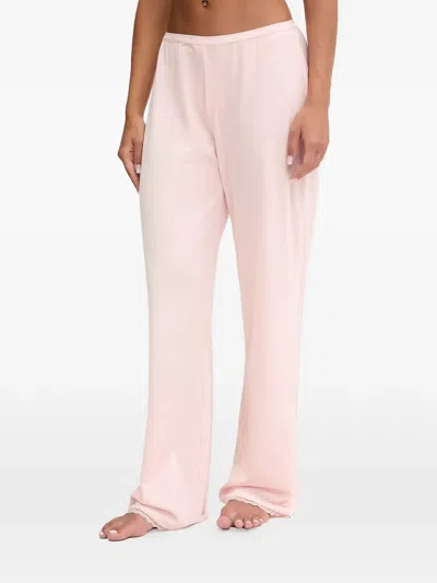 Juicy Couture Lace-trim Lounge Trousers In Pink