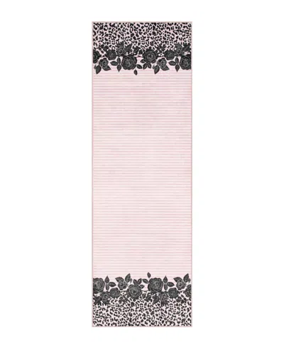 Juicy Couture Lacey Leopard Finely Soft Washable Runner Rug, 24" X 72" In Pink