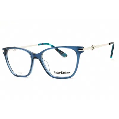 Juicy Couture Ladies Blue Rectangular Eyeglass Frames Ju242g