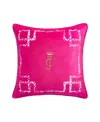 Juicy Couture Lattice Embroidered Velvet Decorative Pillow, 20" X 20"
