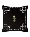Juicy Couture Lattice Embroidered Velvet Decorative Pillow, 20" X 20" In Multi