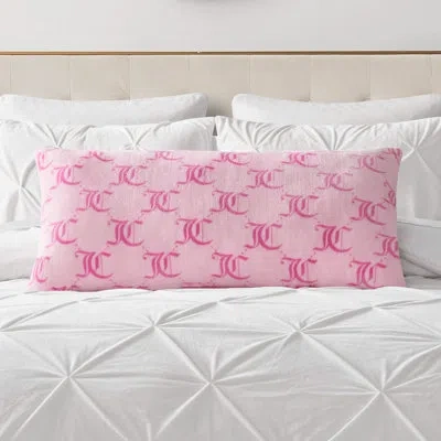 Juicy Couture Lattice Print Plush Body Pillow In Light Pink Lockup Lattice