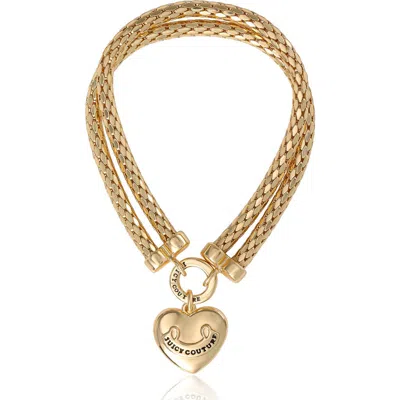 Juicy Couture Layered Heart Bracelet, Gold Tone