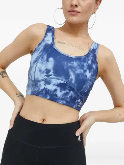 Juicy Couture Lazlo Tie-dye Sports Bra In Blue