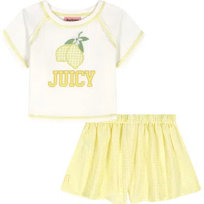Juicy Couture Kids'  Lemon Embroidered T-shirt & Skirt In Multi