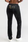 Juicy Couture Leo Customizable Big Bling Velour Track Pants In Black