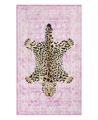Juicy Couture Leopard Medallion Finely Soft Washable Accent Rug, 36" X 60" In Pink