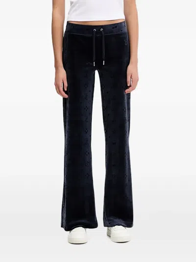 Juicy Couture Lisa Monogram-pattern Track Pants In Blue