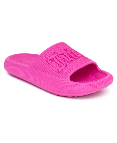 Juicy Couture Kids' Little And Big Girls Dubble Slides In Bright Pink