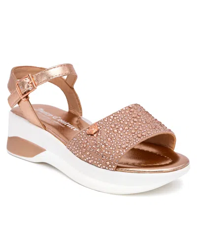Juicy Couture Kids' Little And Big Girls Inspired Wedge Sandal In Rose Gold