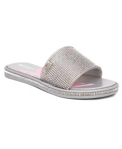 Juicy Couture Kids' Little And Big Girls Yimmy Flat Sandal In Silver