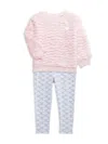 Juicy Couture Baby Girl's & Little Girl's 2-piece Faux Fur Sweater & Print Leggings Set In Pink Multi