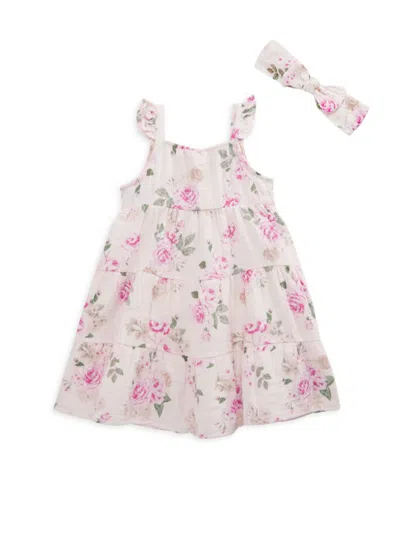 Juicy Couture Babies' Little Girl's 2-piece Floral Headband & Dress Set In Pink