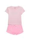 JUICY COUTURE LITTLE GIRL'S 2-PIECE RIBBED TOP & SHORTS SET