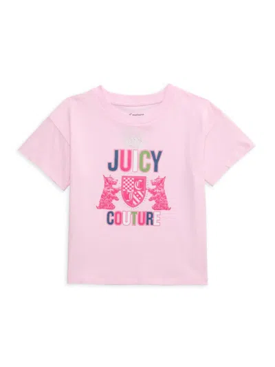 Juicy Couture Kids' Little Girl's Logo Boxy Graphic Tee In Pink