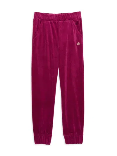 Juicy Couture Kids' Little Girl's & Girl's Velour Joggers In Cherry