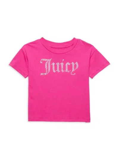 Juicy Couture Kids' Little Girl's Embellished Boxy Tee In Fuchsia