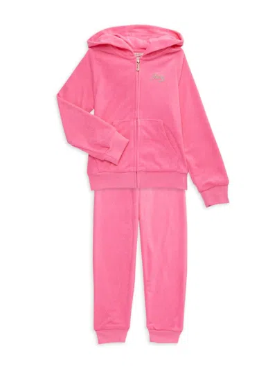 Juicy Couture Kids' Little Girl's Hoodie & Joggers Set In Pink