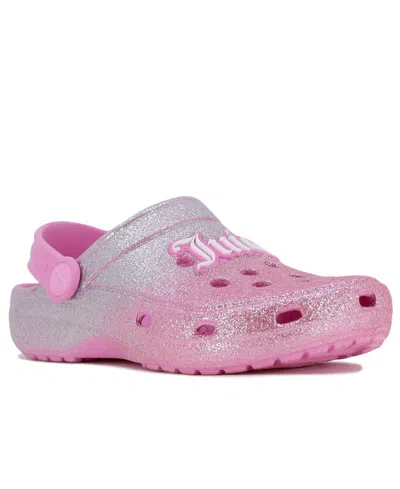 Juicy Couture Kids' Little Girls Buena Ventura Clogs In Pink,gray