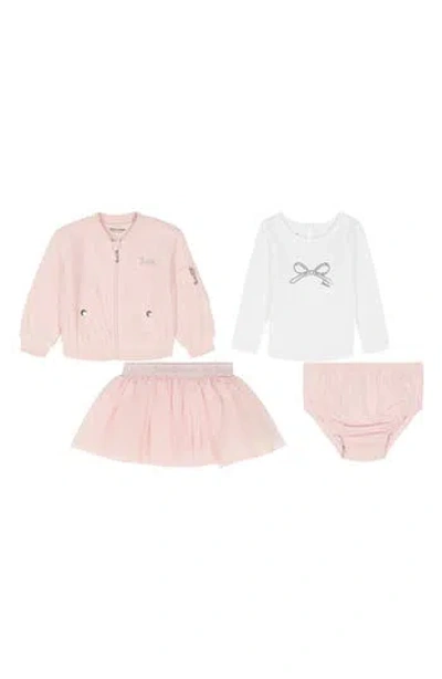 Juicy Couture Babies'  Logo Bomber Jacket, Long Sleeve T-shirt, Skirt & Bloomers Set In Multi