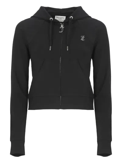 Juicy Couture Logo-detail Zip-up Hoodie In Black