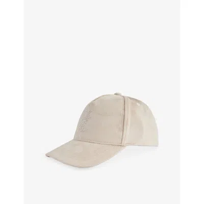 Juicy Couture Kids' Shell Logo-embellished Classic Velour Cap In Brown