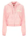 Juicy Couture Logo-embroidered Zip-up Hoodie In Pink