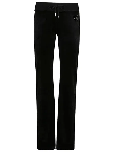 Juicy Couture Logo Flared Track Pants In Black