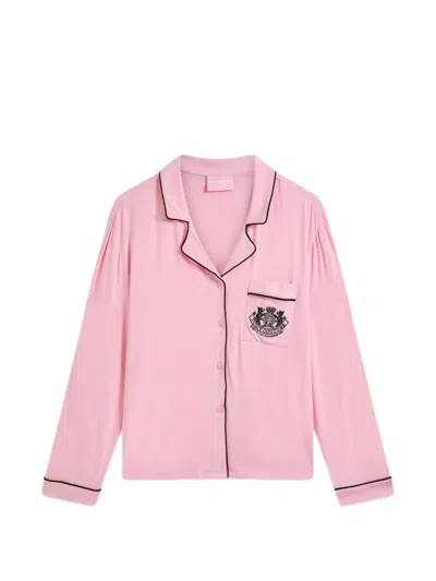 Juicy Couture Logo-crest Shirt And Trousers Pajamas Set In Pink