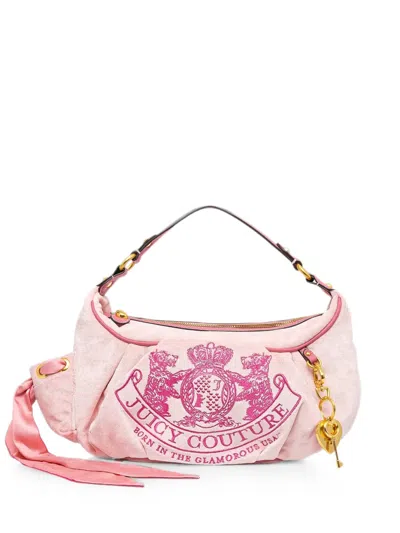 Juicy Couture Logo-embroidered Shoulder Bag In Pink