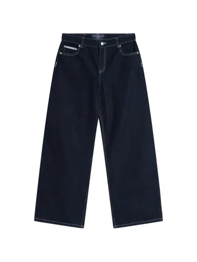 Juicy Couture Logo-embroidered Wide-leg Jeans In Blue