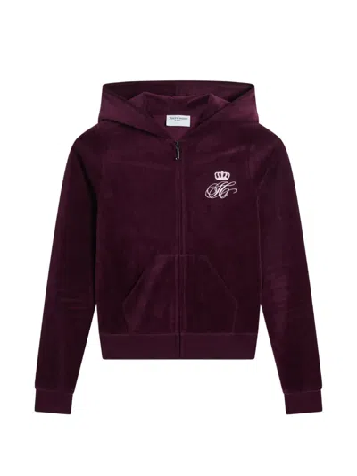 Juicy Couture Logo-embroidered Zip-fastening Hoodie In Purple