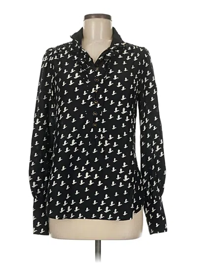 Pre-owned Juicy Couture Long Sleeve Blouse In Black