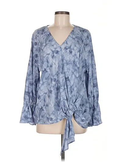 Pre-owned Juicy Couture Long Sleeve Blouse In Blue