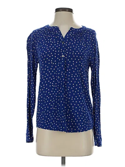 Pre-owned Juicy Couture Long Sleeve Blouse In Blue