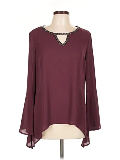 Pre-owned Juicy Couture Long Sleeve Blouse In Burgundy