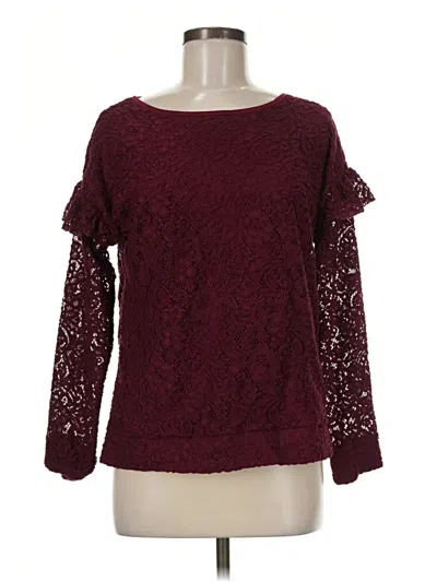 Pre-owned Juicy Couture Long Sleeve Blouse In Burgundy