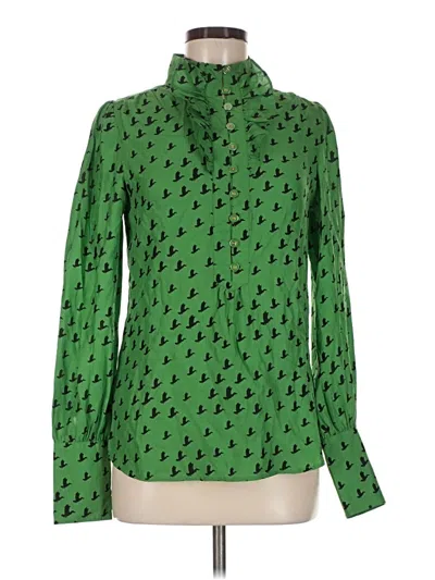 Pre-owned Juicy Couture Long Sleeve Blouse In Green