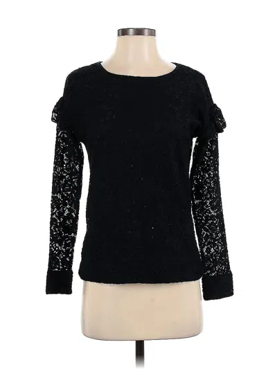 Pre-owned Juicy Couture Long Sleeve Top Black Boatneck Tops