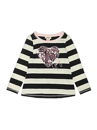 Pre-owned Juicy Couture Kids' Long Sleeve Top Black Sweetheart Neckline Tops