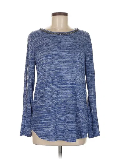 Pre-owned Juicy Couture Long Sleeve Top Blue Boatneck Tops