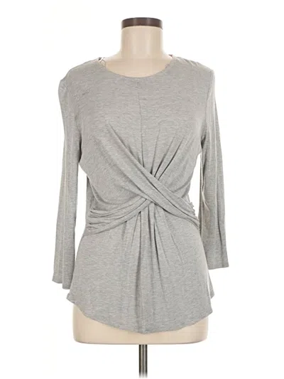 Pre-owned Juicy Couture Long Sleeve Top Gray Keyhole Neckline Tops