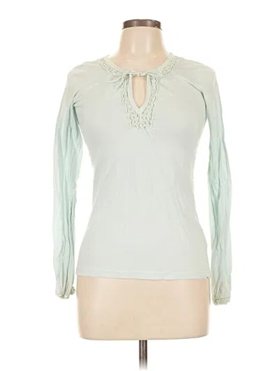 Pre-owned Juicy Couture Long Sleeve Top Green Keyhole Neckline Tops