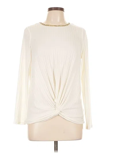 Pre-owned Juicy Couture Long Sleeve Top Ivory Cowl Neck Tops In White