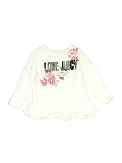 Pre-owned Juicy Couture Kids' Long Sleeve Top Ivory Ruffles Neckline Tops