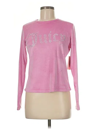 Pre-owned Juicy Couture Long Sleeve Top Pink Crew Neck Tops