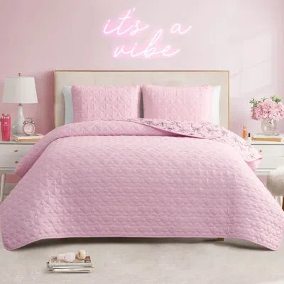 Juicy Couture Luxe Bow Quilt Sets In Pink