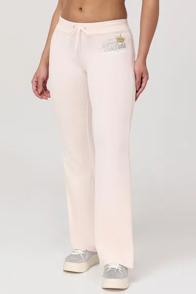 Juicy Couture Malibu Heritage Cotton Velour Track Pants In Neutral