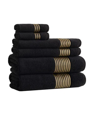 Juicy Couture Melissa Cotton 6-piece Bath Towel Set In Black